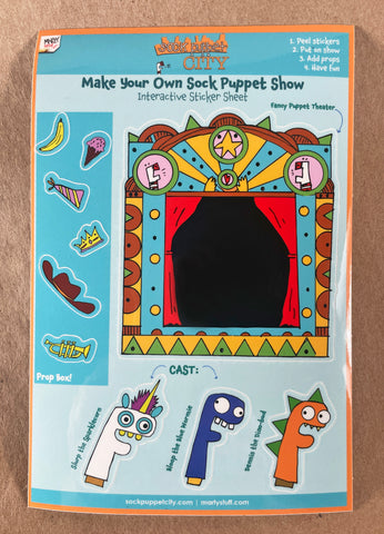 Make Your Own Sock Puppet Show Sticker Sheet